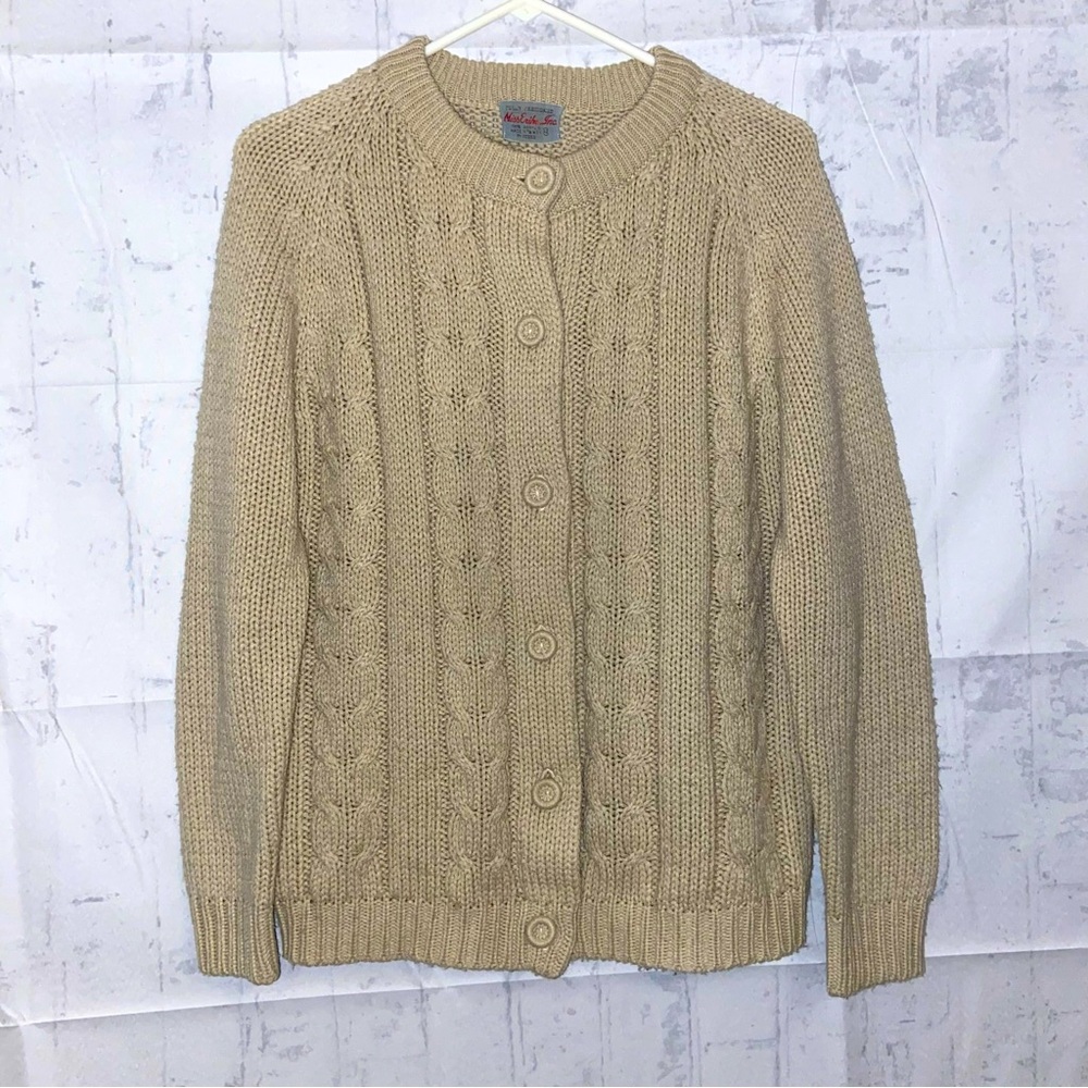Vintage Cable Knit Cardigan Size L